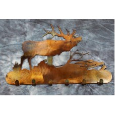 Elk in Woods Key Holder Metal Art Copper/Bronze Plated   163202762406